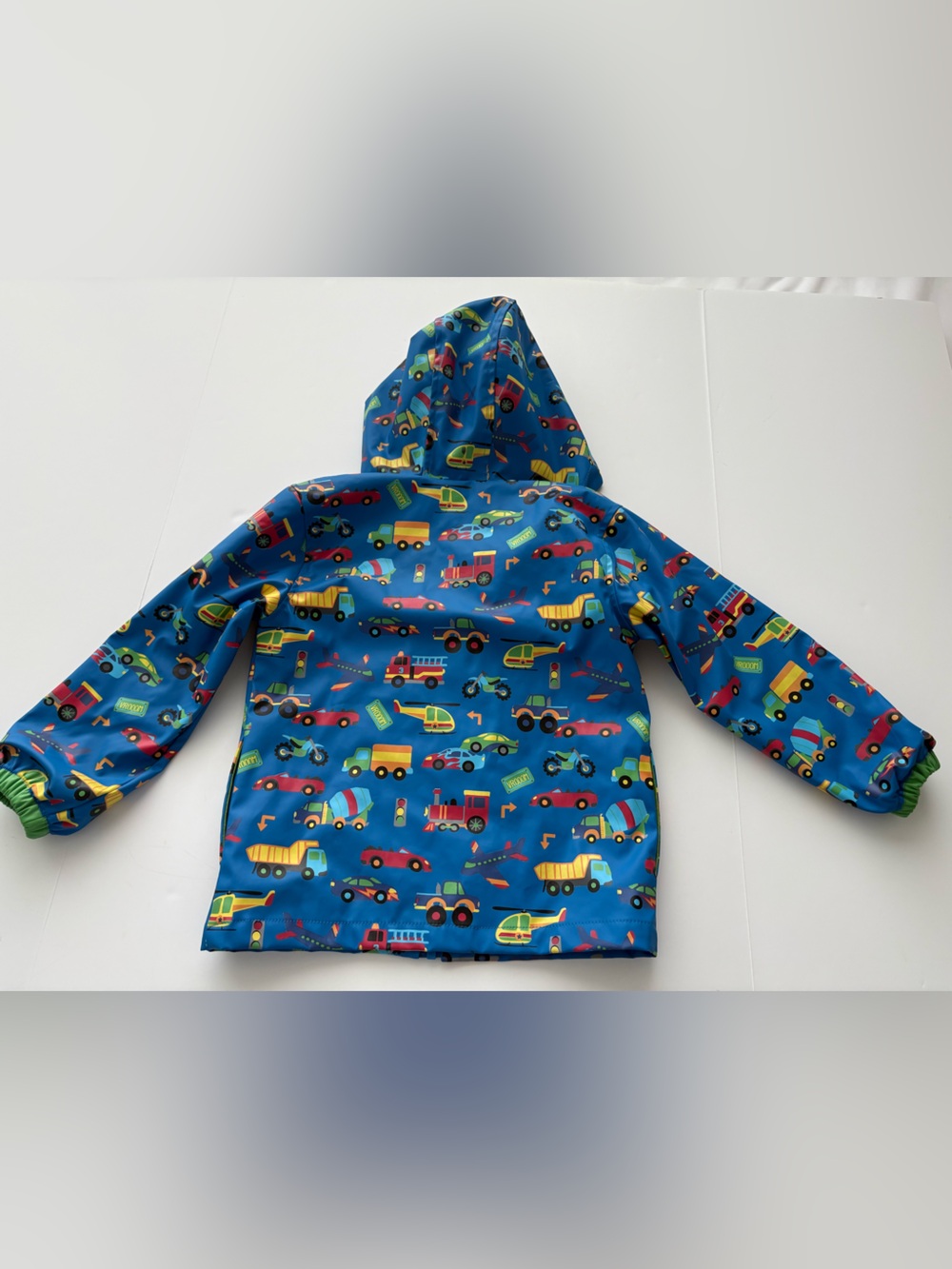 KIDS Stephen Joseph Boys Transportation Raincoat Cars Trucks Hooded Size 4/5T - Picture 3 of 8